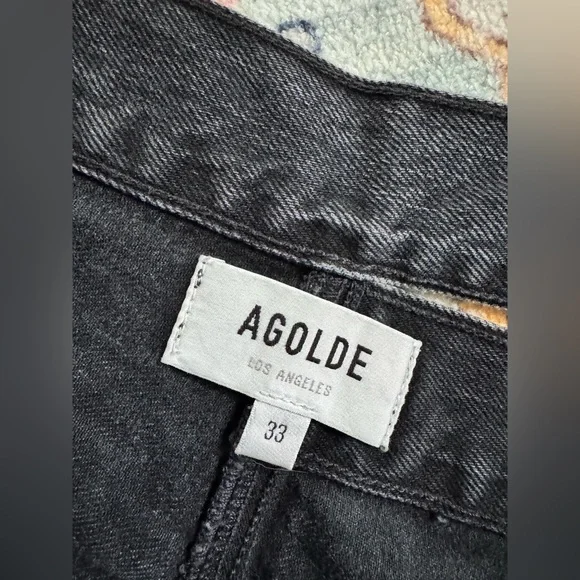NWOT Agolde Broken Waistband Black Organic Cotton Denim Jeans Women's Size 33 - Picture 4 of 8